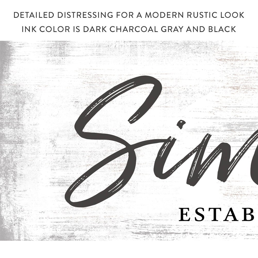 Personalized Family Sign With Established Date With Distressed Rustic Look - Pretty Perfect Studio