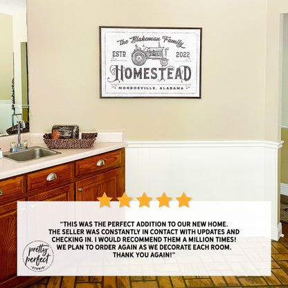 Customer product review for custom homestead wall art by Pretty Perfect Studio