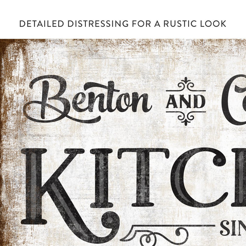 Personalized Farmhouse Kitchen Sign With Name and Date freeshipping - Pretty Perfect Studio