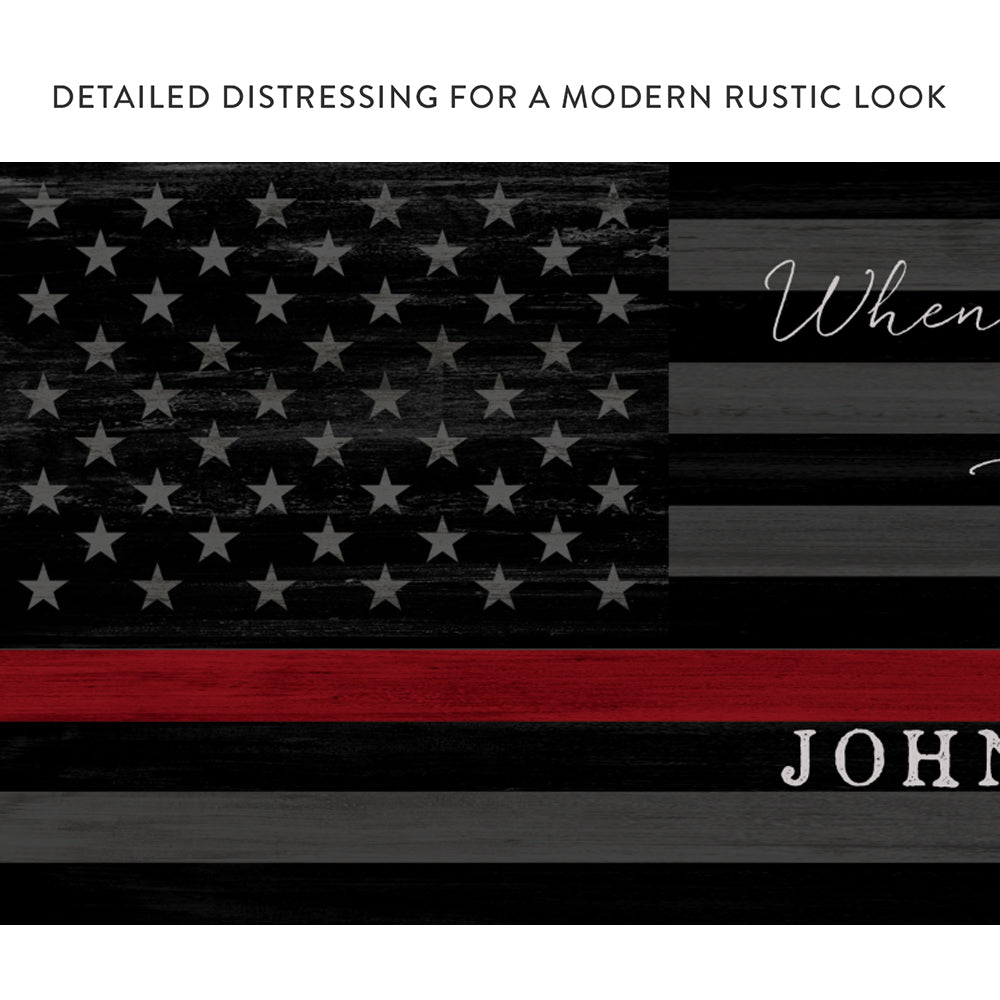 Personalized Firefighter Sign With Bible Scripture With Modern Rustic Look - Pretty Perfect Studio