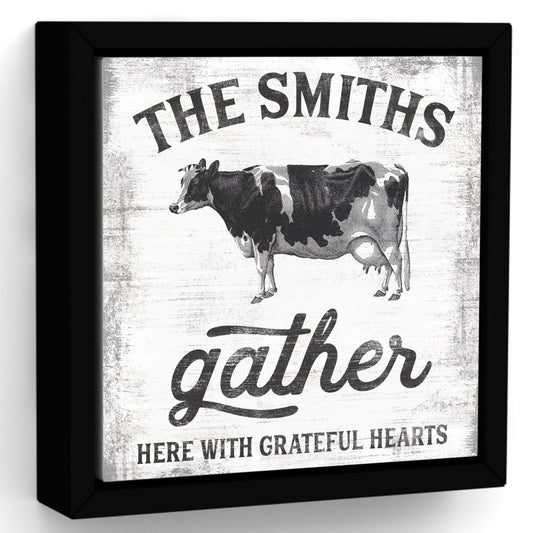Personalized Gather Here With Grateful Hearts Sign - Pretty Perfect Studio