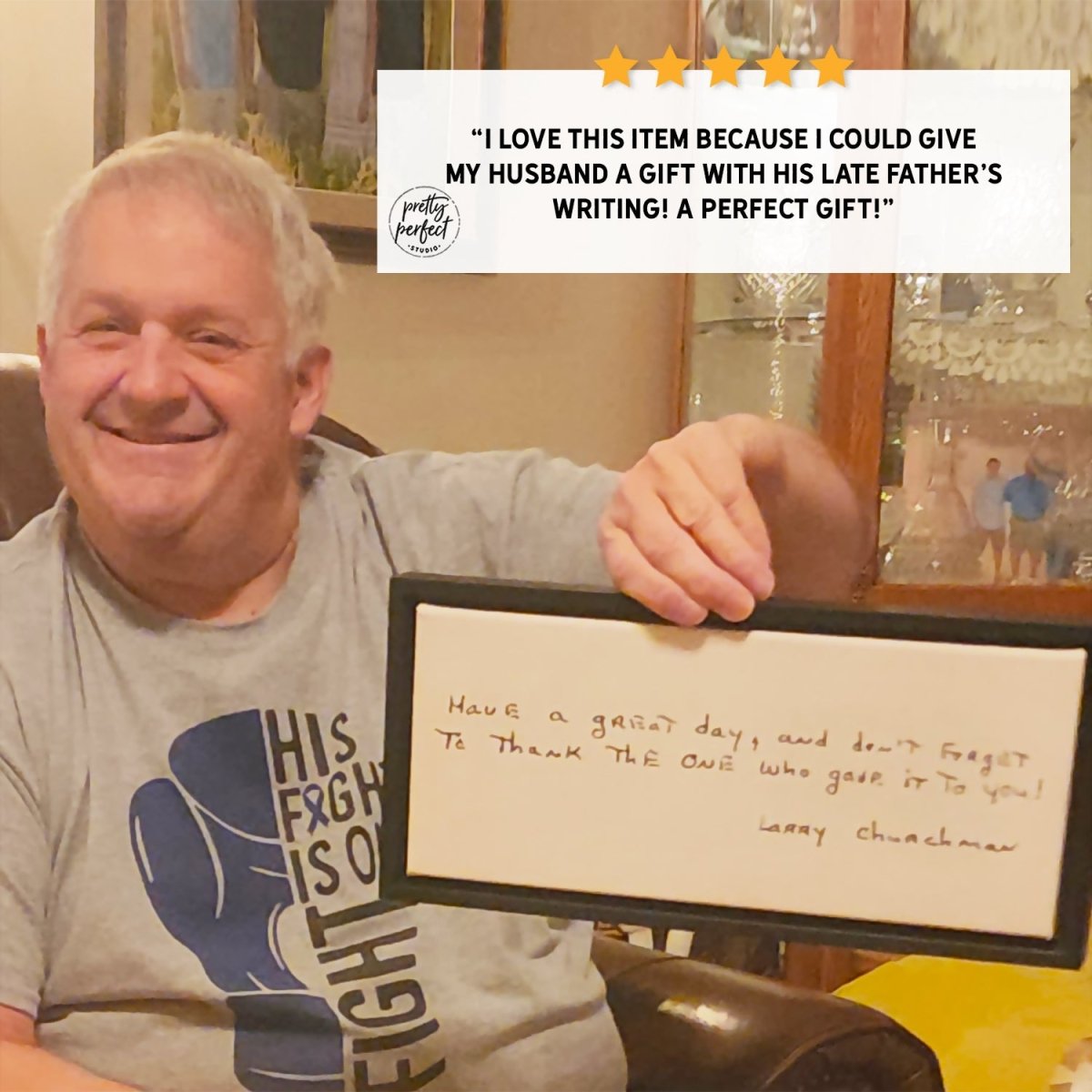 Customer product review for Personalized Handwriting Sign of Loved Ones Actual Hand Written Note on Canvas by Pretty Perfect Studio