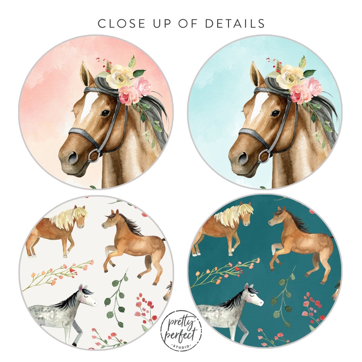 Personalized Horse Baby Blanket Gifts For Girls, Floral Horse Custom Baby Blanket