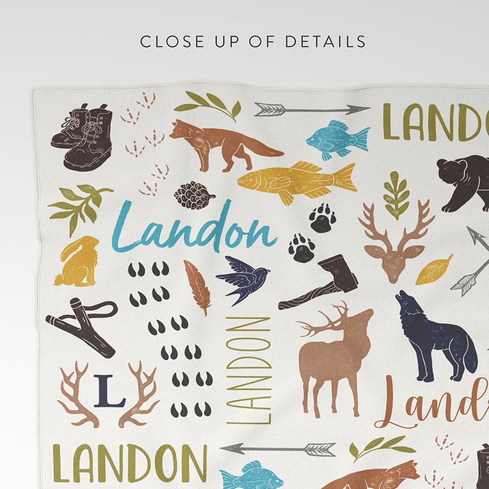Personalized Kids Blanket, Hunting Baby Blanket with Name