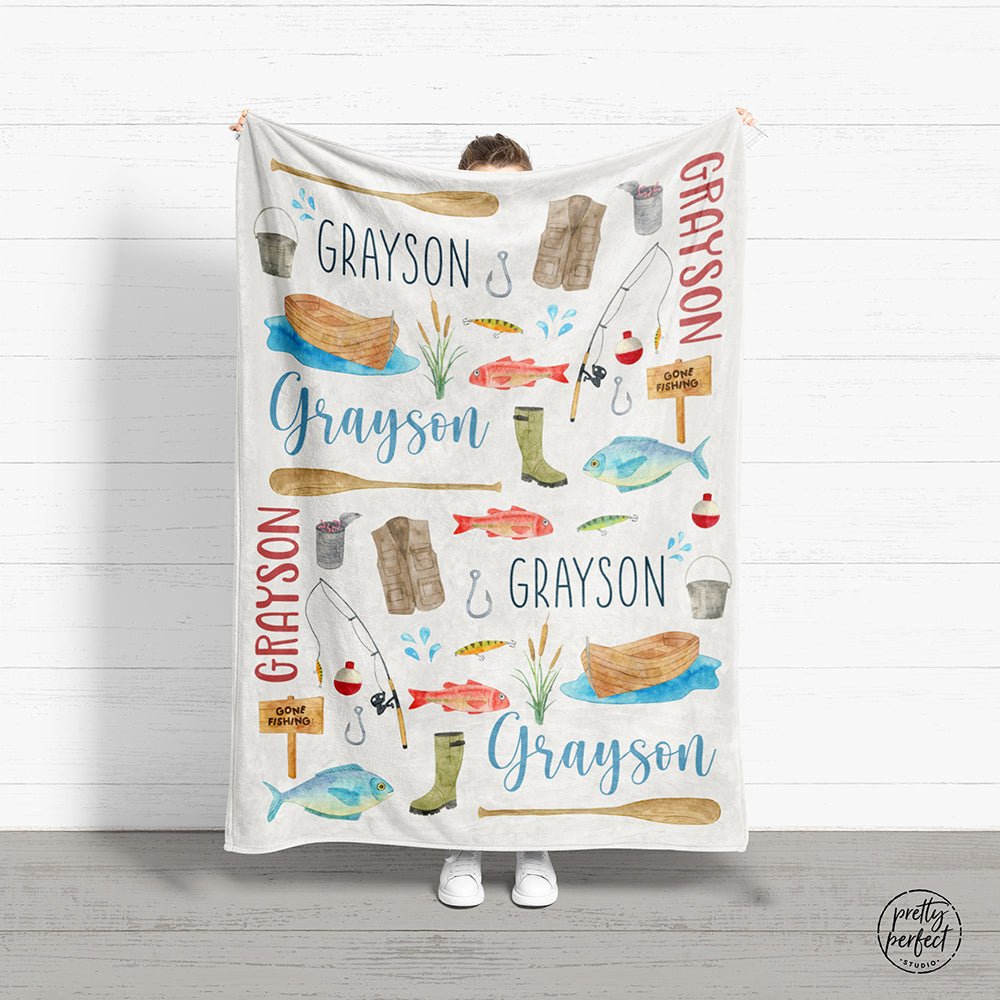 Personalized Kids Blanket, Hunting Baby Blanket with Name