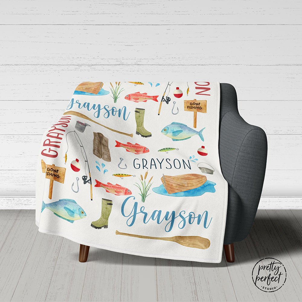 Personalized Kids Blanket, Hunting Baby Blanket with Name