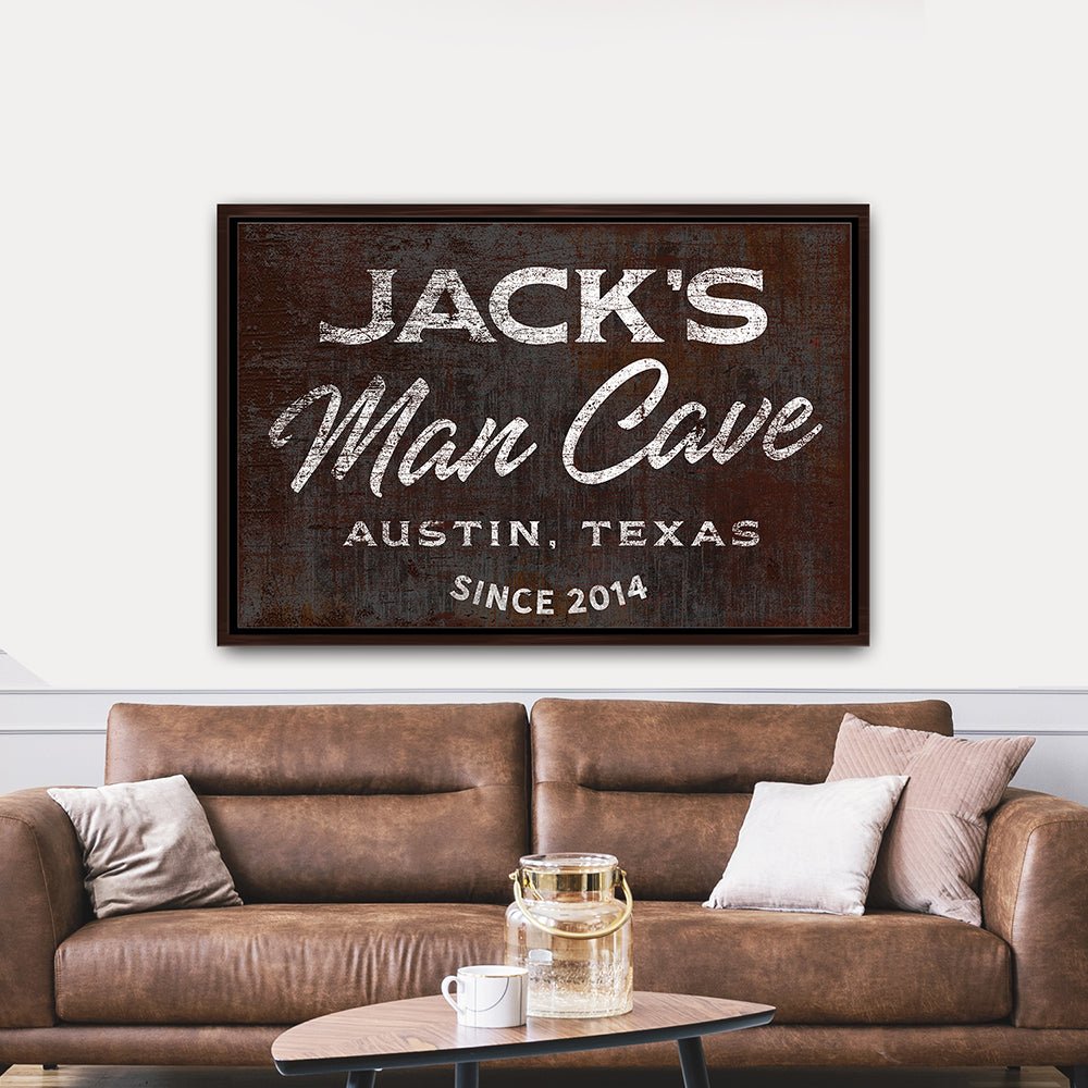 Personalized Man Cave Canvas Sign - Pretty Perfect Studio