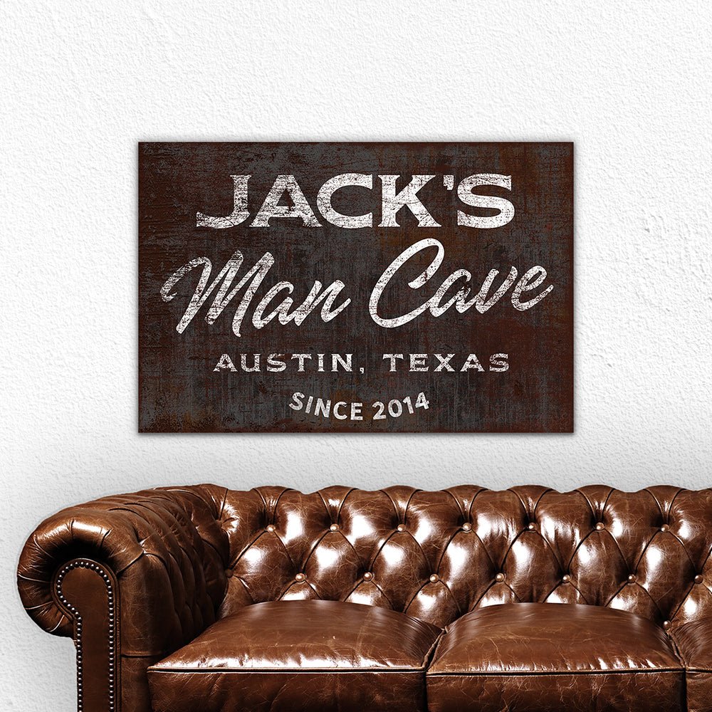 Personalized Man Cave Canvas Sign - Pretty Perfect Studio