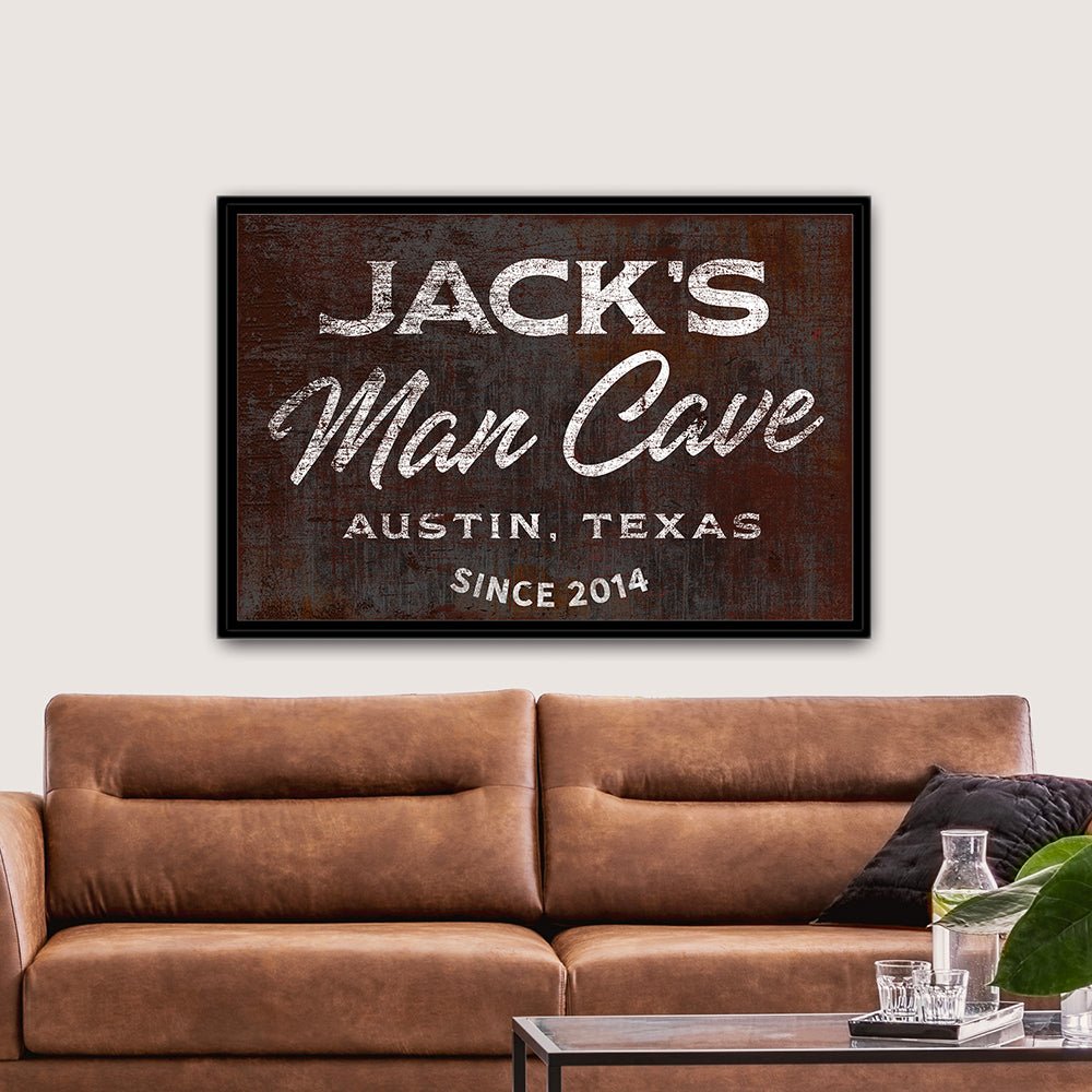 Personalized Man Cave Canvas Sign - Pretty Perfect Studio