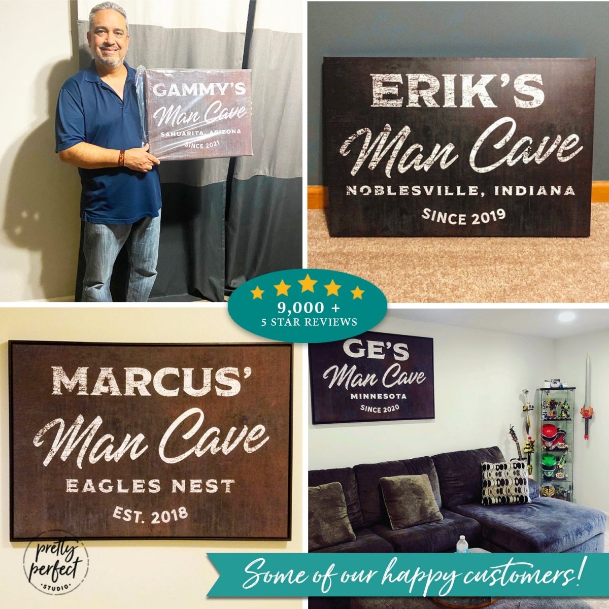 Personalized Man Cave Canvas Sign - Pretty Perfect Studio