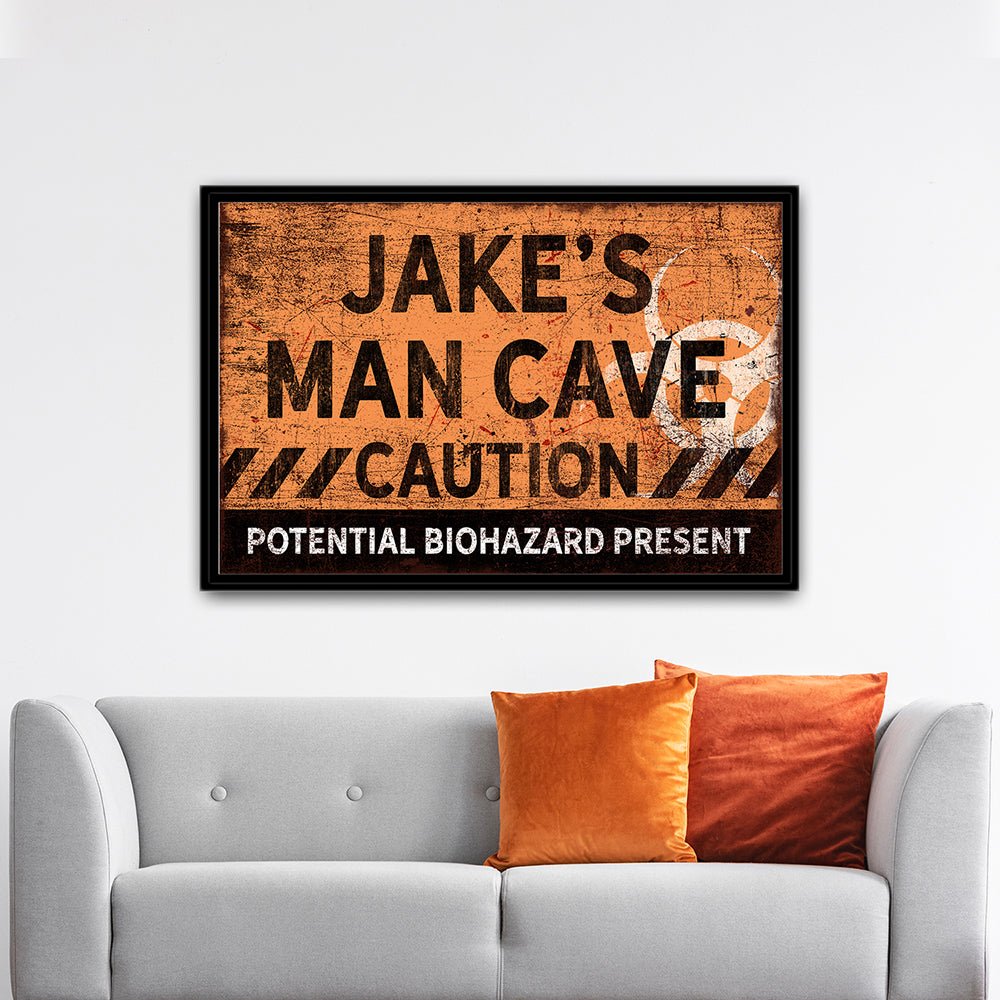 Personalized Man Cave Caution Sign - Pretty Perfect Studio