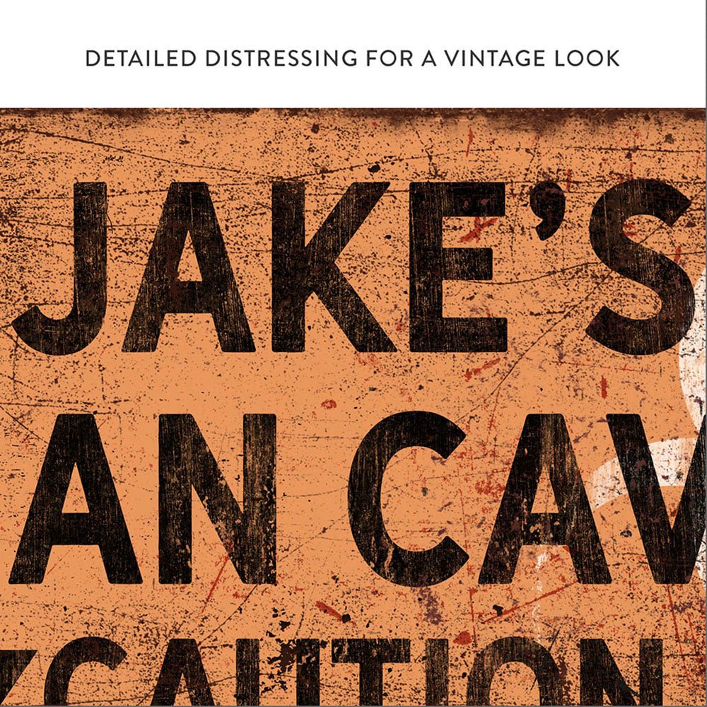 Personalized Man Cave Caution Sign - Pretty Perfect Studio