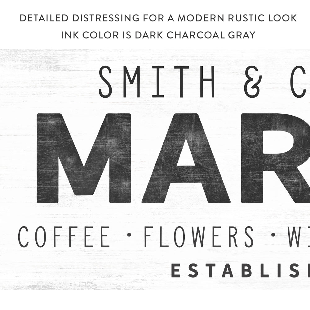 Personalized Market Sign With Name and Date - Pretty Perfect Studio