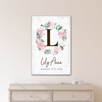 Baby Girl Personalized Name Sign for the Nursery Room Above Changing Table - Pretty Perfect Studio