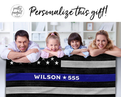 Personalized Police Officer Blanket