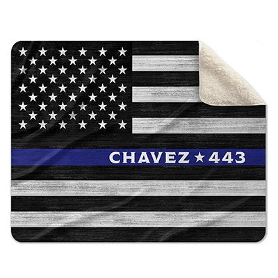 Personalized Police Officer Blanket Customized With Police Officer Name and Badge Number - Pretty Perfect Studio