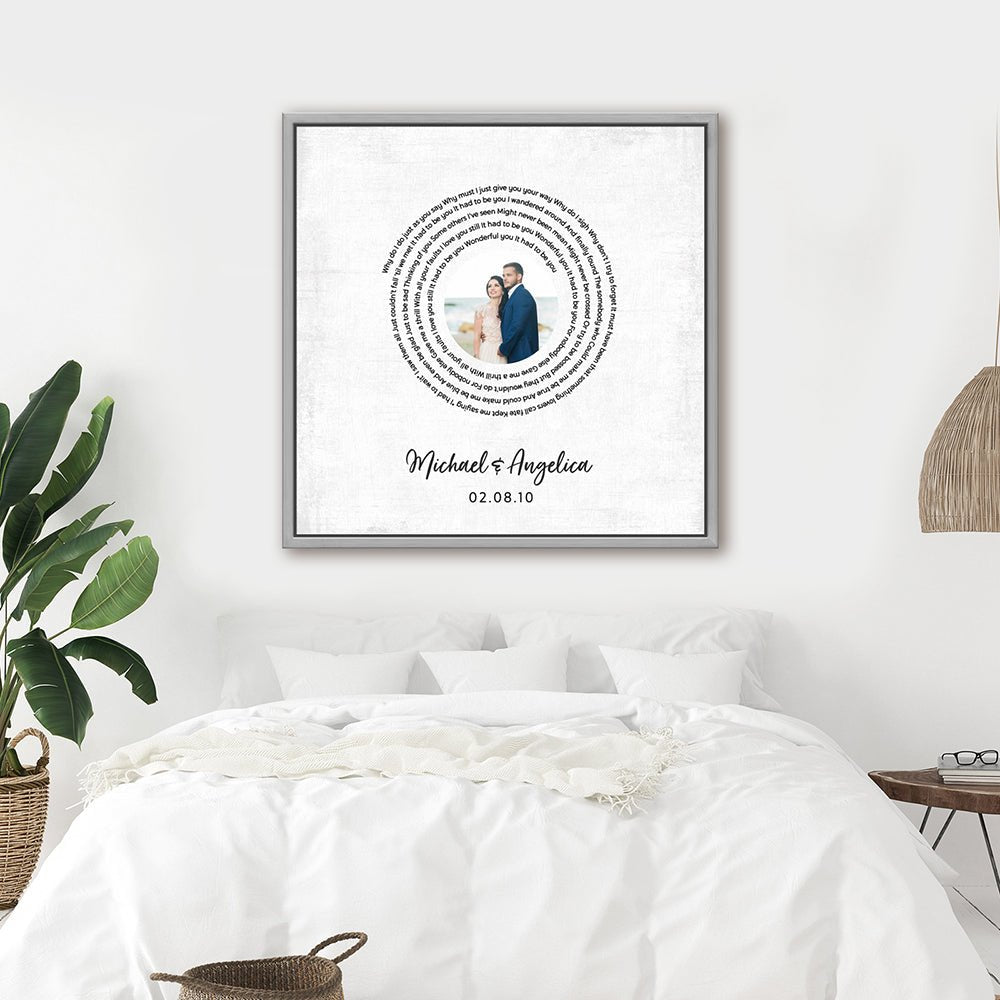 Personalized Song Lyric Wall Art Above Bed - Pretty Perfect Studio