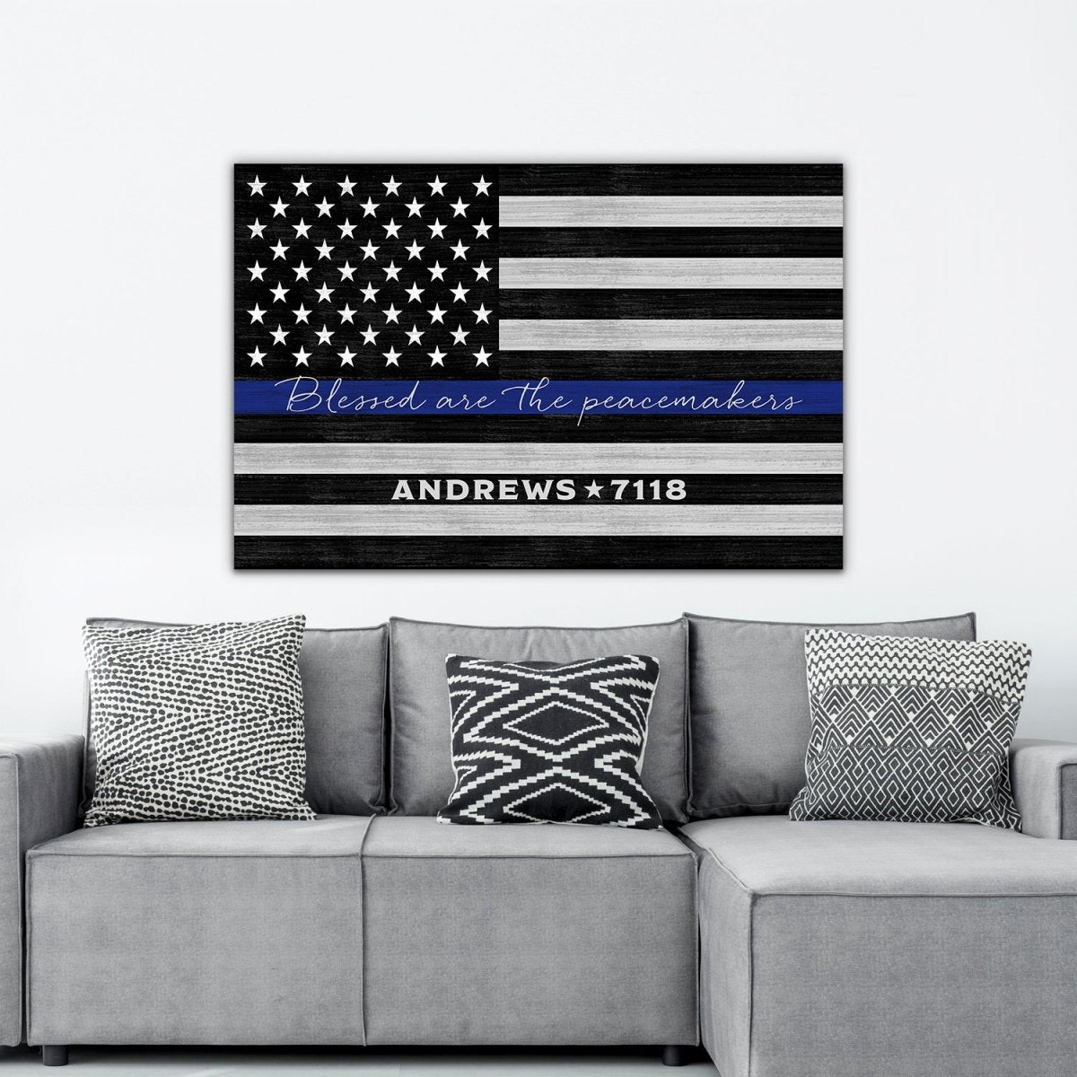 Police Officer Sign Personalized With Name and Badge Number - Pretty Perfect Studio