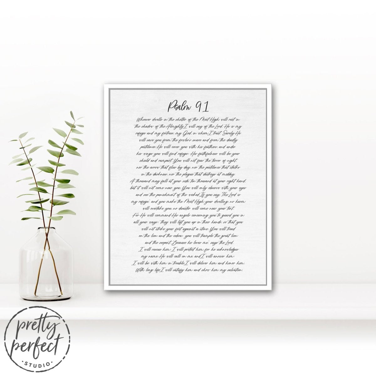 Psalm 91 Bible Scripture Sign in Family Room - Pretty Perfect Studio