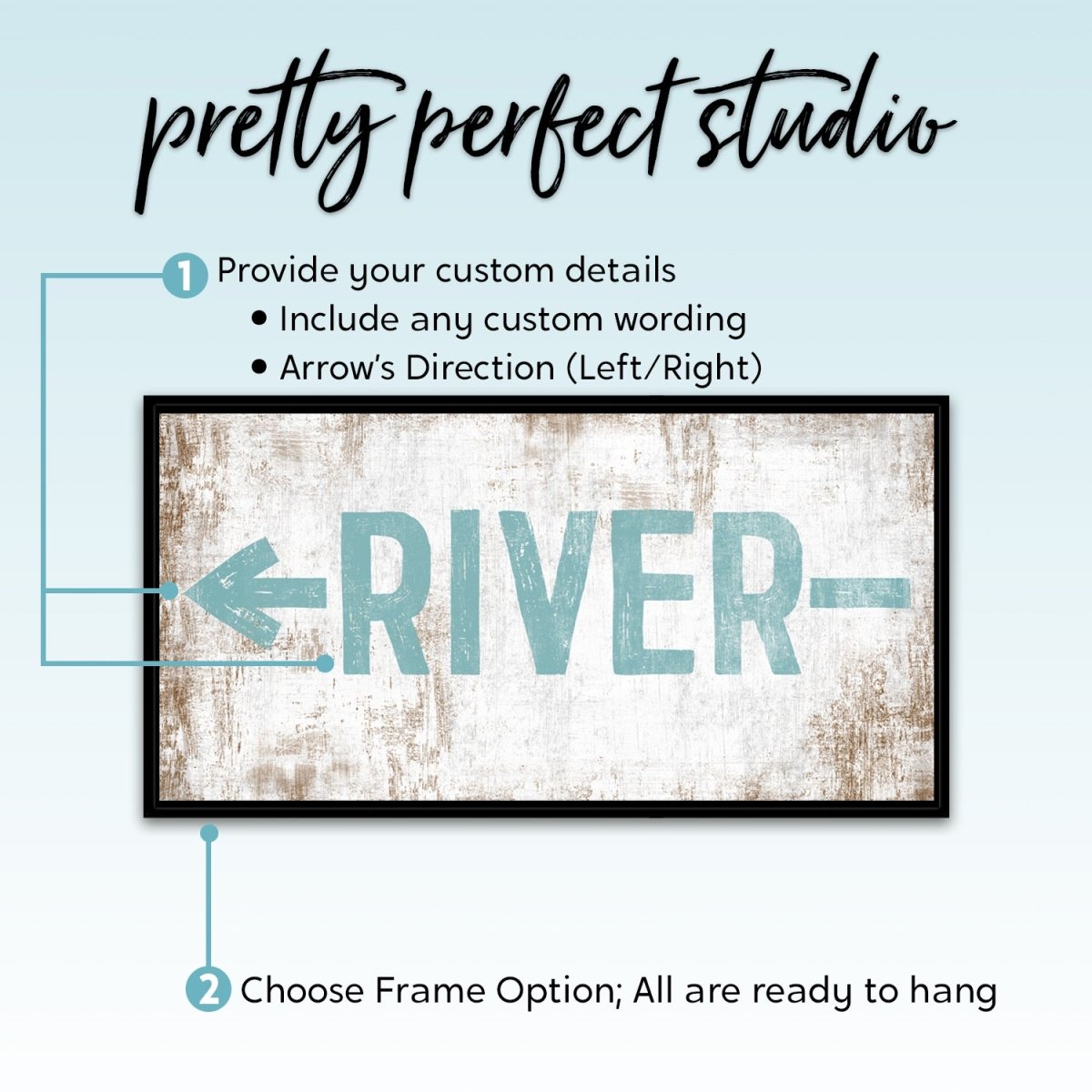 River Sign With Arrow