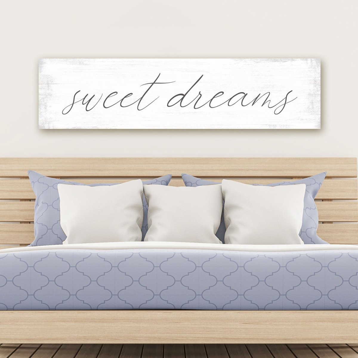 Sweet Dreams Sign Above the Bed in Couple Bedroom - Pretty Perfect Studio