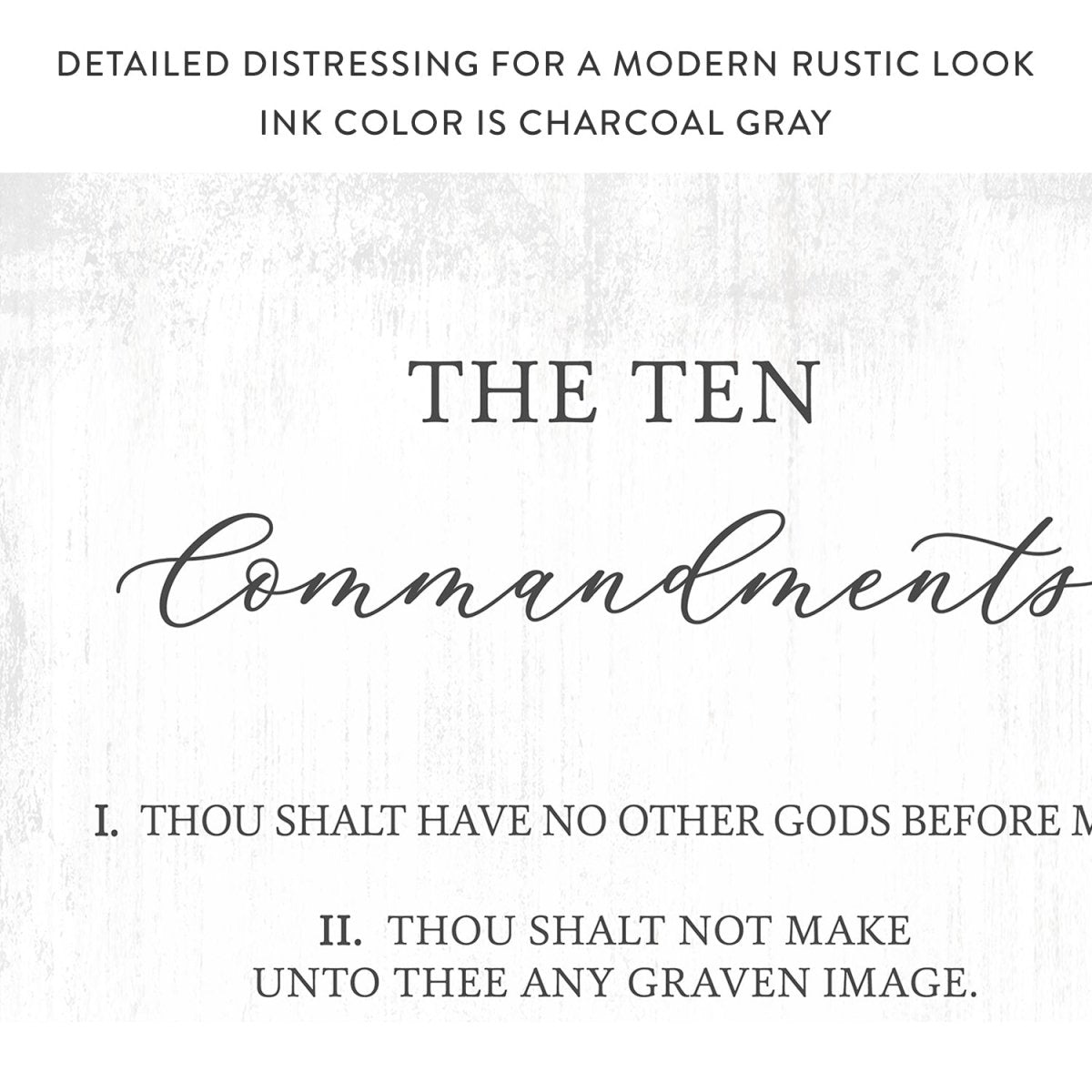Ten Commandments Wall Art With Distressed Modern Rustic Look - Pretty Perfect Studio