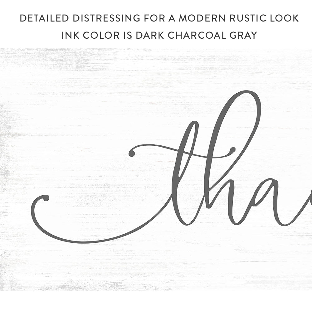 Thankful Rustic Farmhouse Sign With Distressed Rustic Look - Pretty Perfect Studio