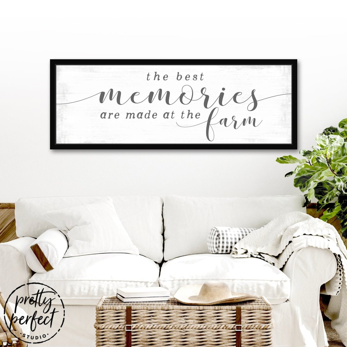 The Best Memories Are Made at the Farm Sign Above Entryway Bench - Pretty Perfect Studio