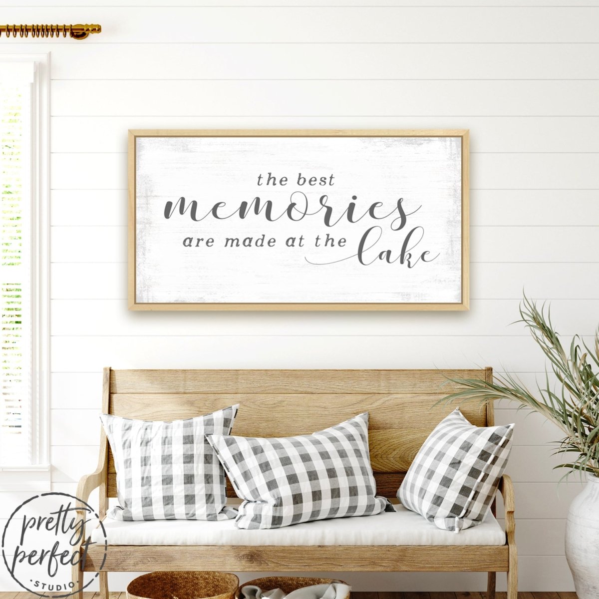 The Best Memories Are Made at the Lake Sign Above Couch - Pretty Perfect Studio