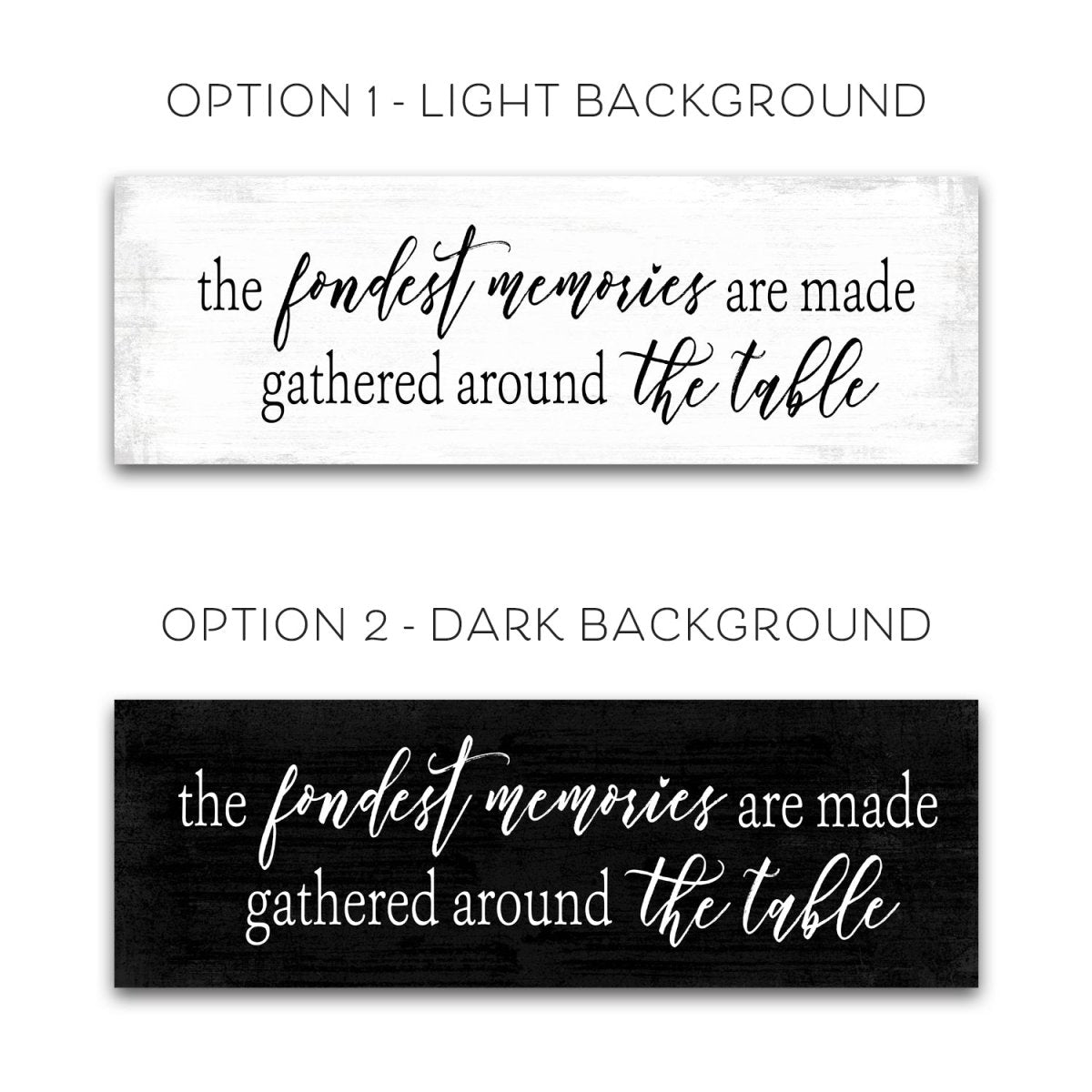 The Fondest Memories Are Made Around The Table Sign