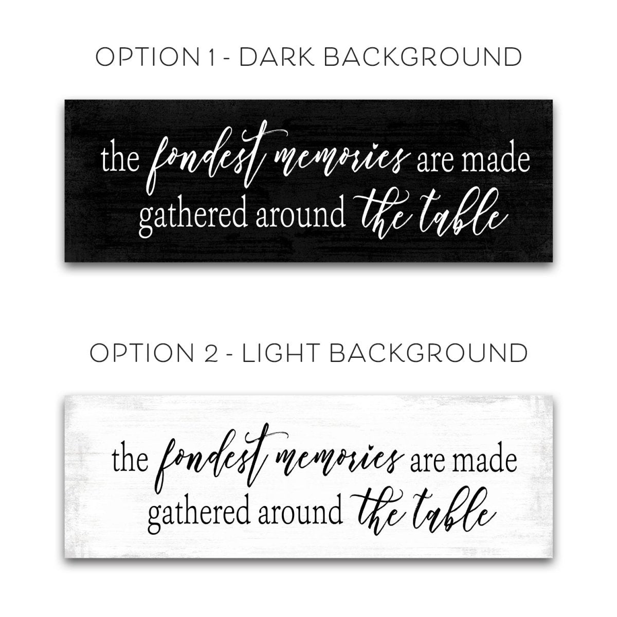 The Fondest Memories Are Made Gathered Around The Table Sign