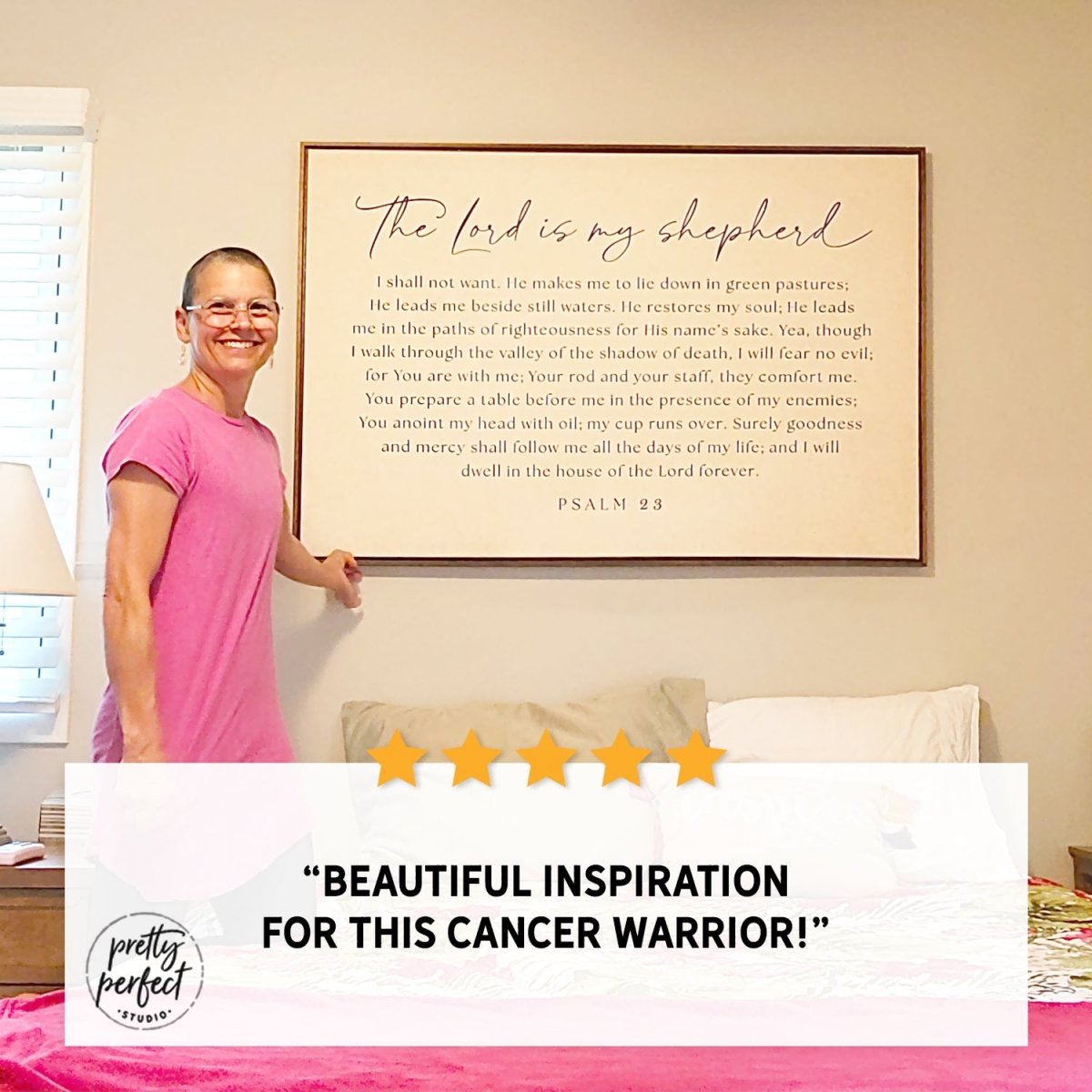 Customer product review for The Lord Is My Shepherd Painting Psalm 23 Canvas Sign by Pretty Perfect Studio