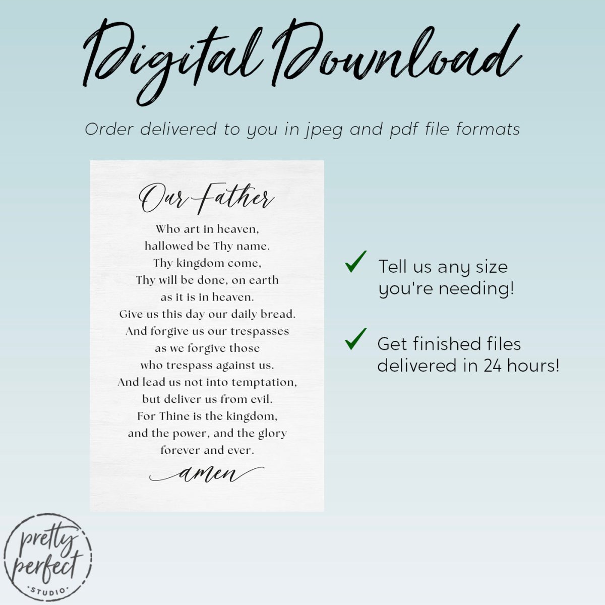 The Lord's Prayer Sign Our Father Prayer Print