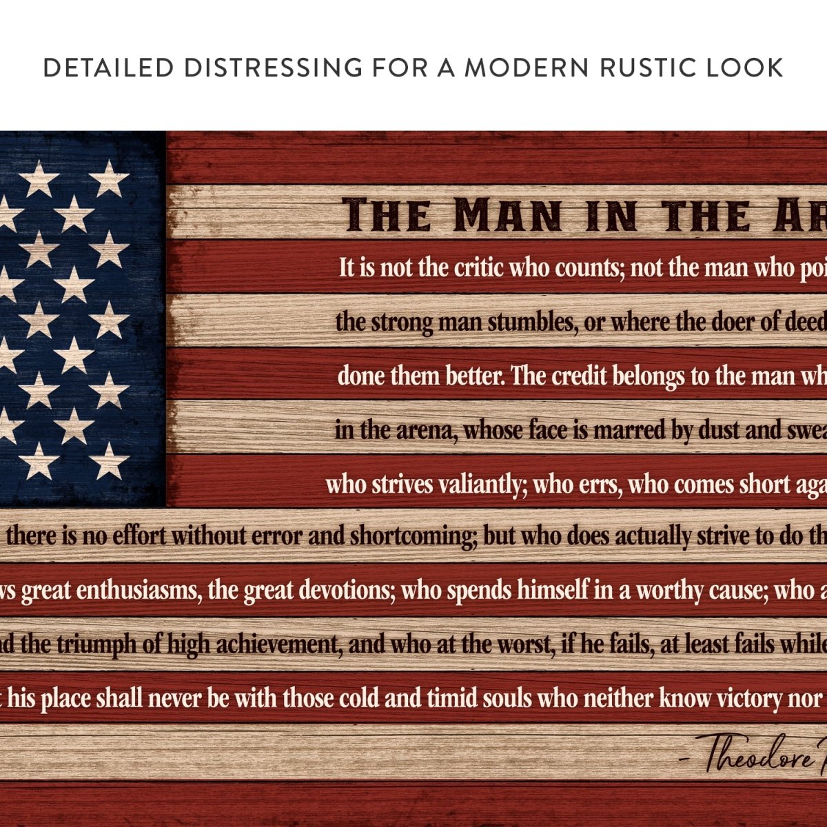 The Man In The Arena Flag Sign