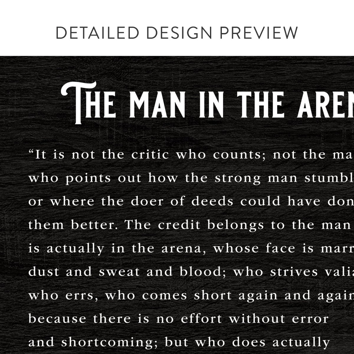 The Man In The Arena Framed