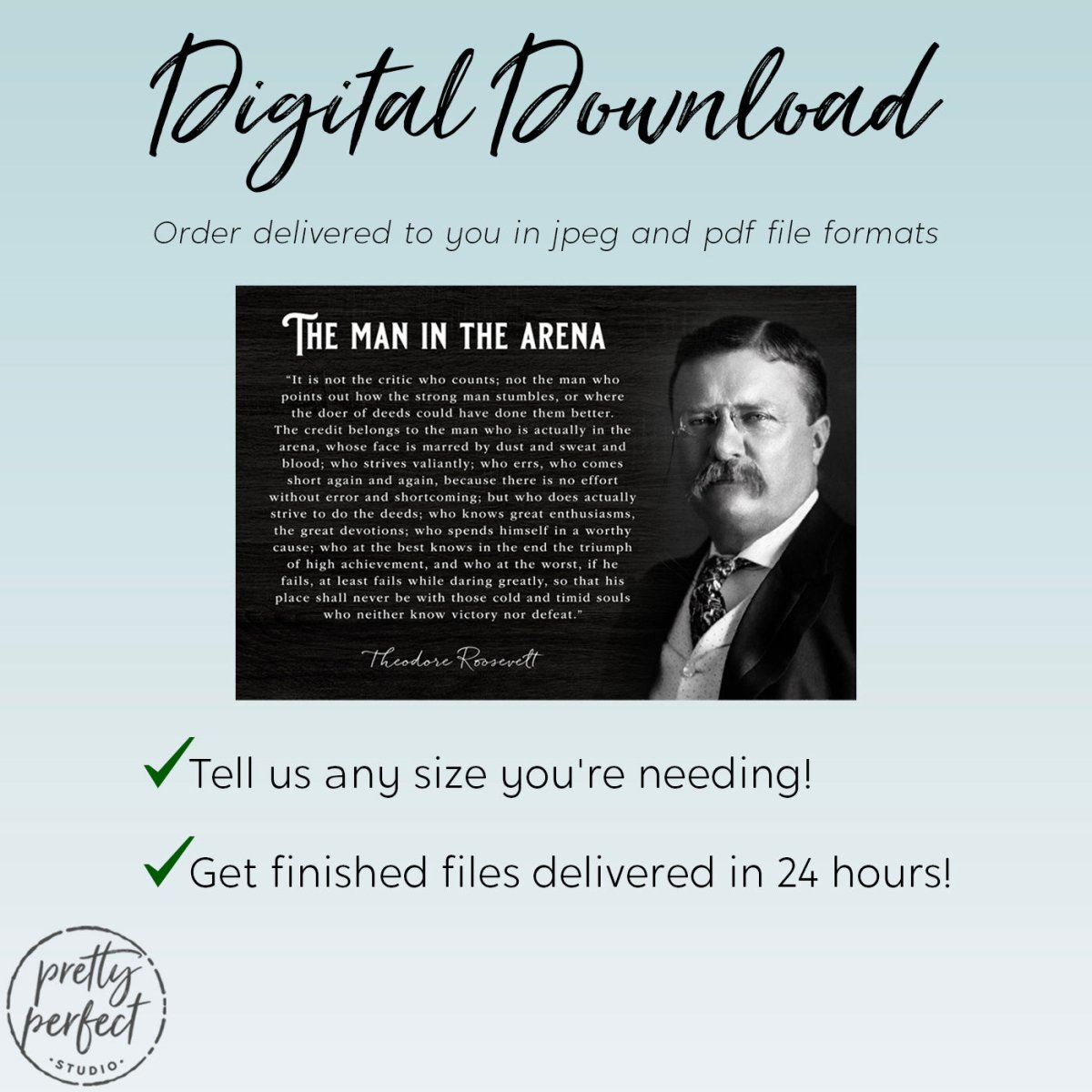 The Man In The Arena | Theodore Roosevelt Canvas Wall Art