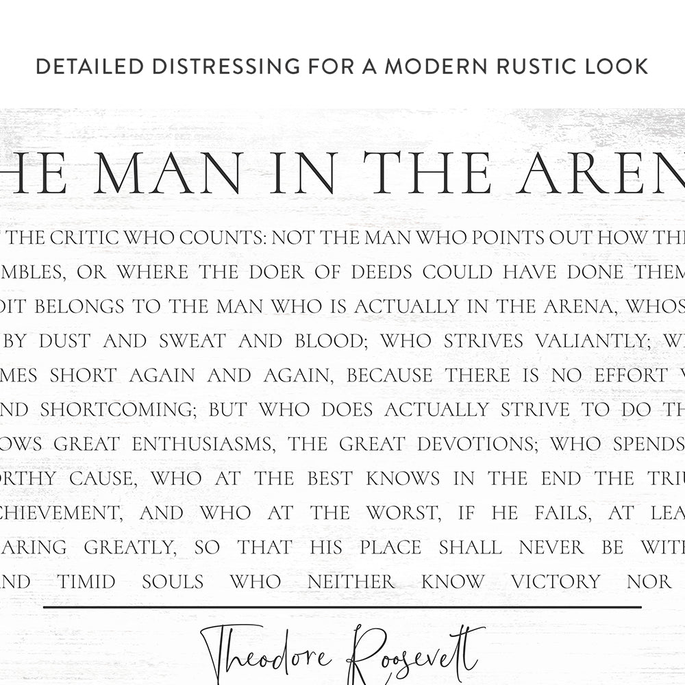 The Man In The Arena Sign