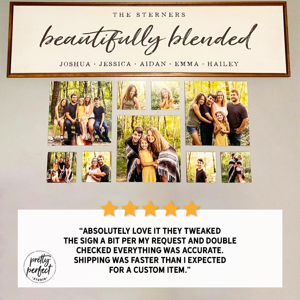 Customer product review for personalized perfect blend sign by Pretty Perfect Studio