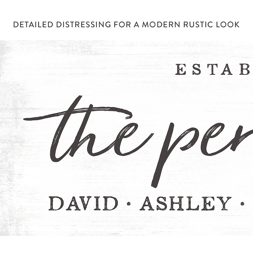 The Perfect Blend Personalized Family Name Sign With The Distressed Modern Rustic Look - Pretty Perfect Studio