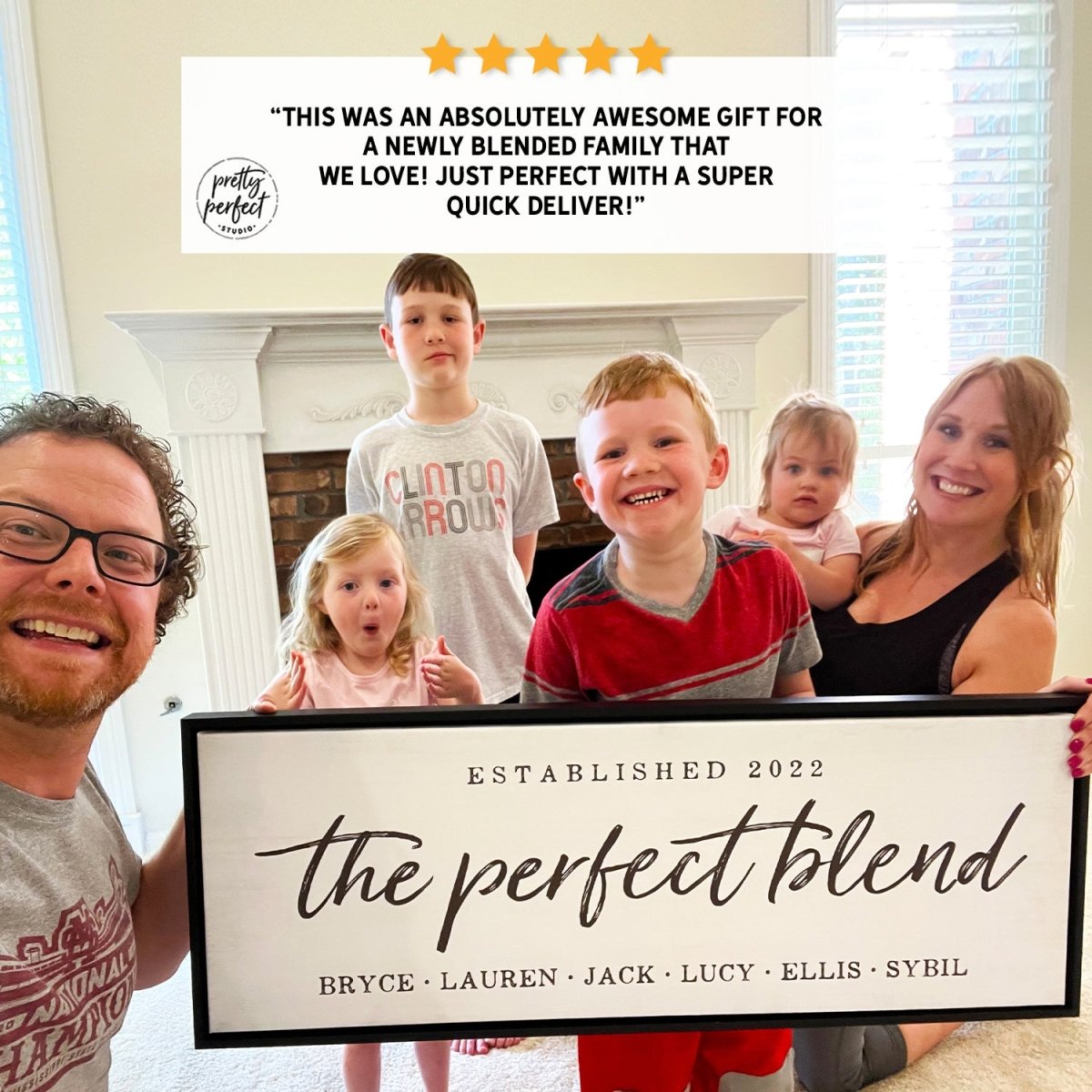 Customer product review for personalized perfect blend sign by Pretty Perfect Studio