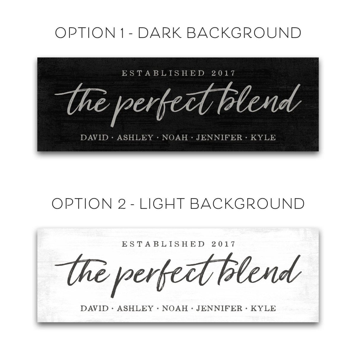 The Perfect Blend Personalized Name Sign