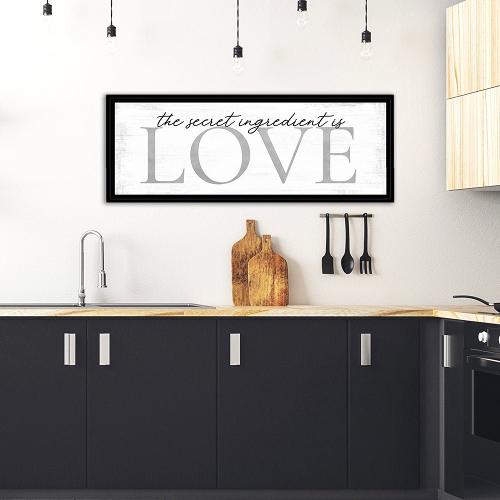 The Secret Ingredient Is Love Wall Art Above Kitchen Sink - Pretty Perfect Studio
