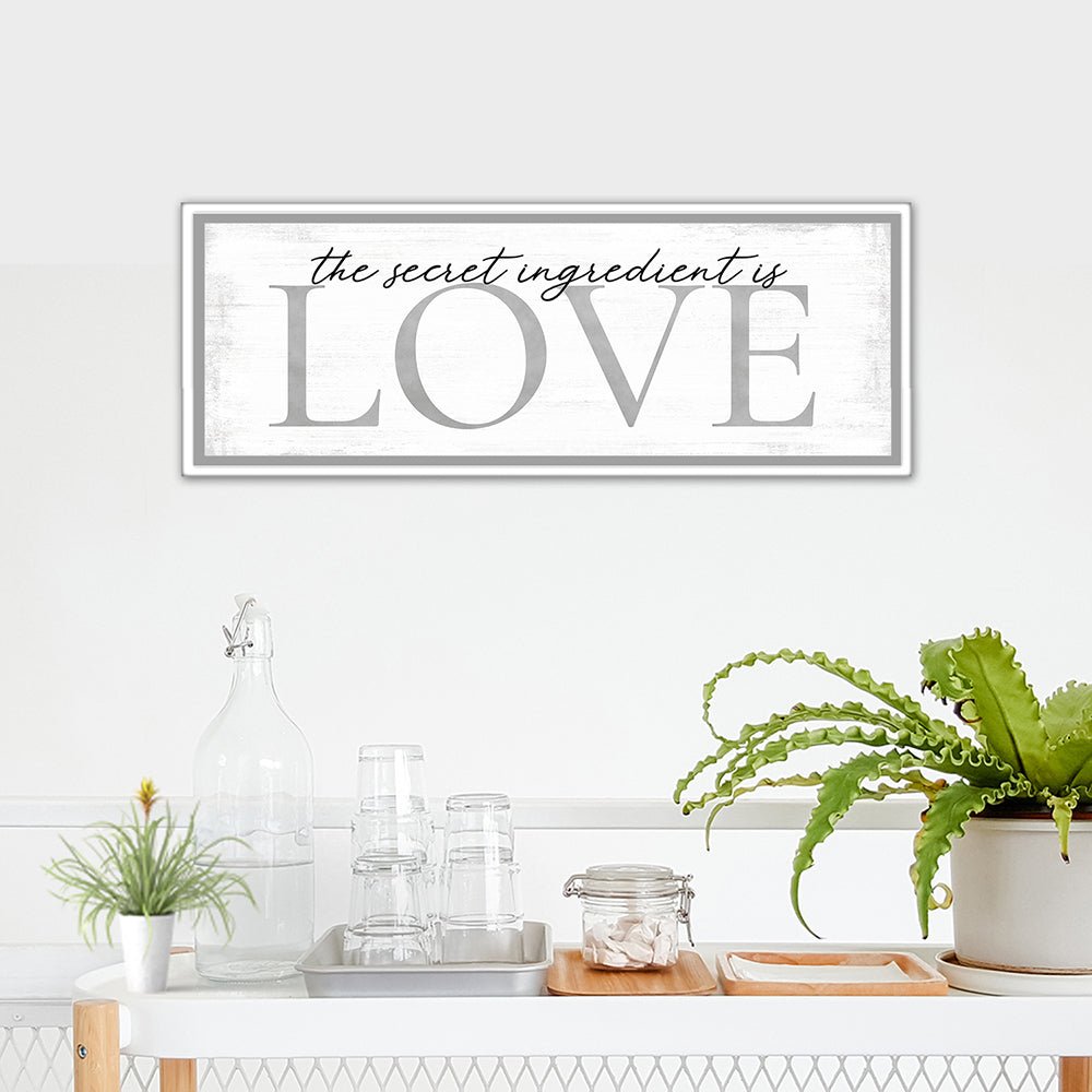 The Secret Ingredient Is Love Wall Art Above Kitchen Sink - Pretty Perfect Studio