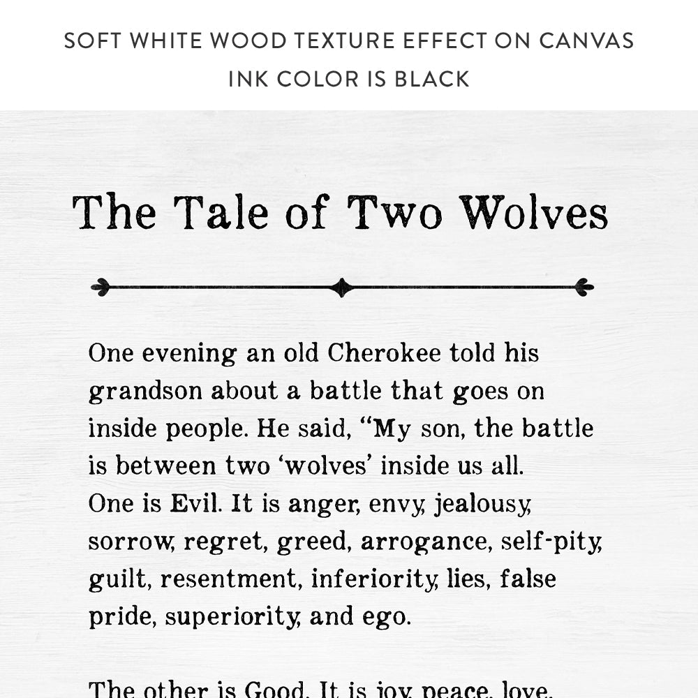 The Tale Of Two Wolves Sign