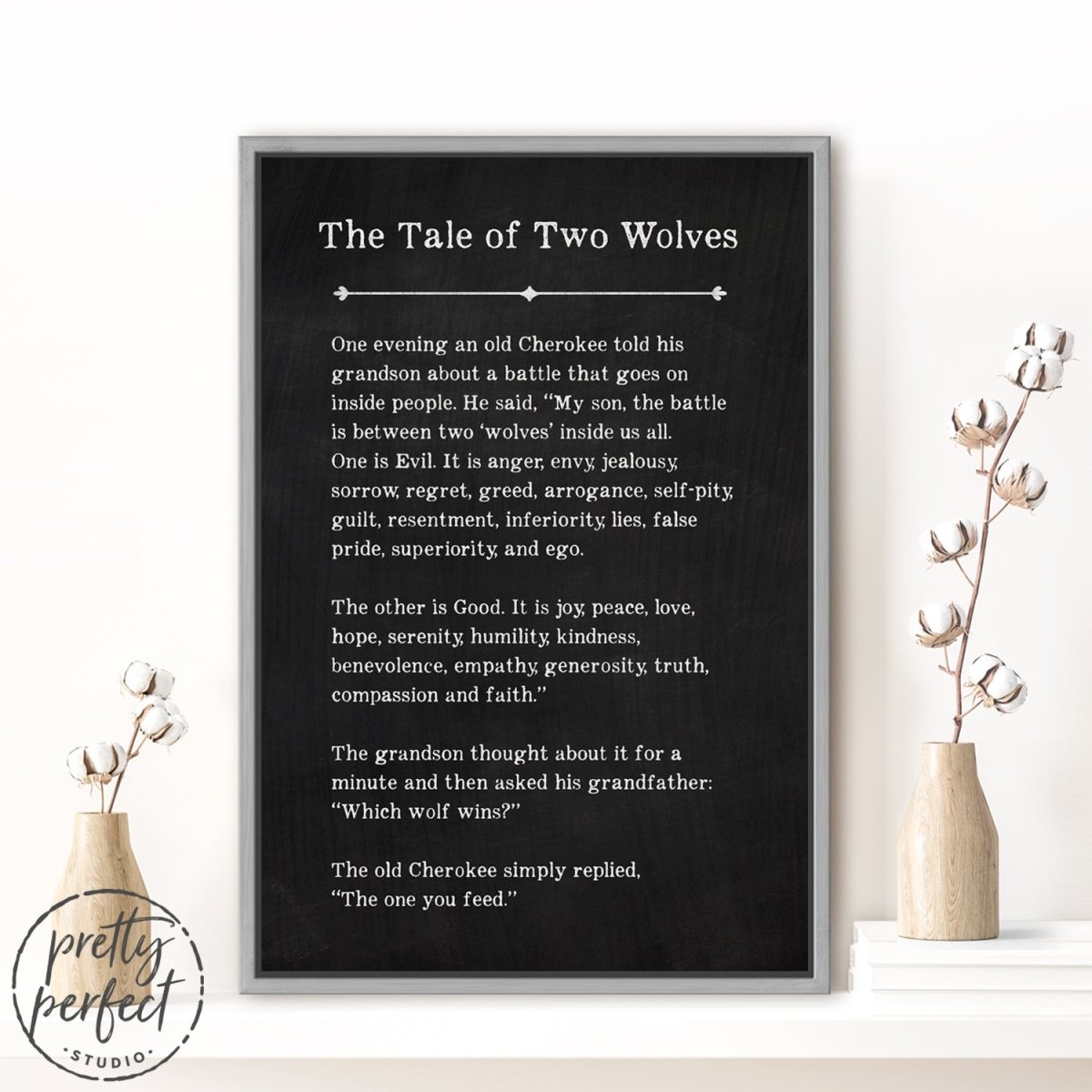 The Tale Of Two Wolves Sign