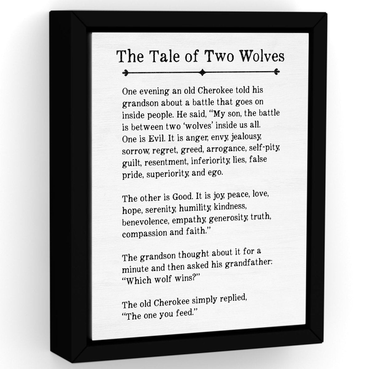 The Tale Of Two Wolves Sign