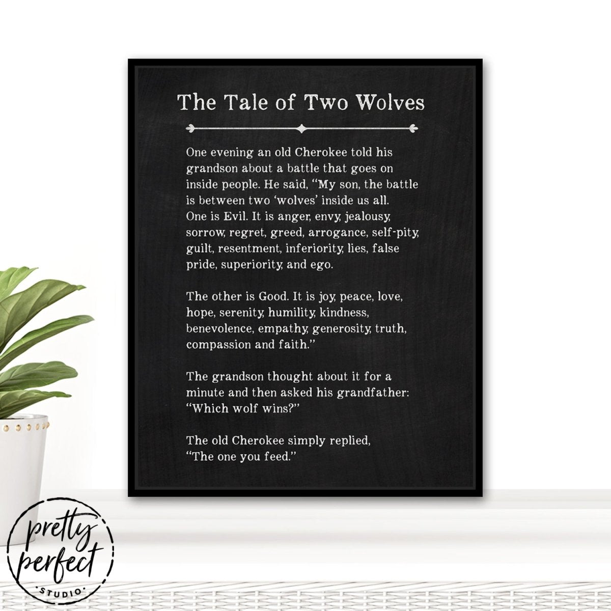 The Tale Of Two Wolves Sign
