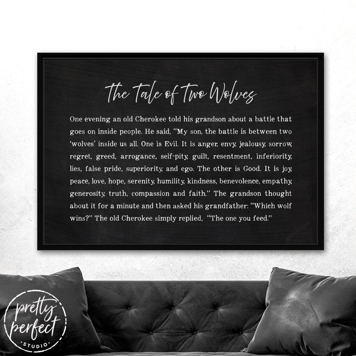 The Tale Of Two Wolves Sign, The One You Feed, Tale Of Two Wolves Print