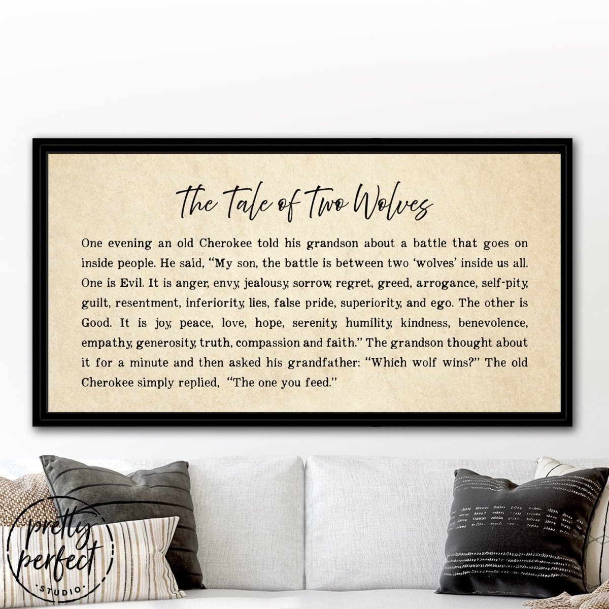 The Tale Of Two Wolves Sign, The One You Feed, Tale Of Two Wolves Print