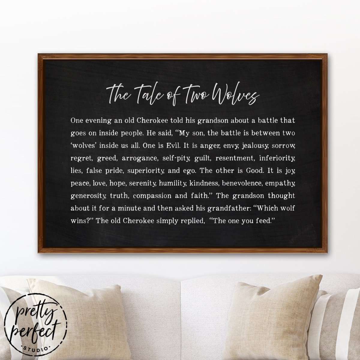 The Tale Of Two Wolves Sign, The One You Feed, Tale Of Two Wolves Print
